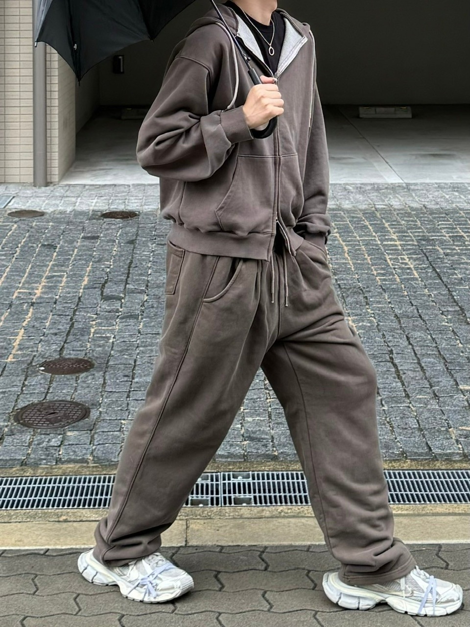 受注制【Chikashitsu +】unisex pigment wash string sweat pants (4color)