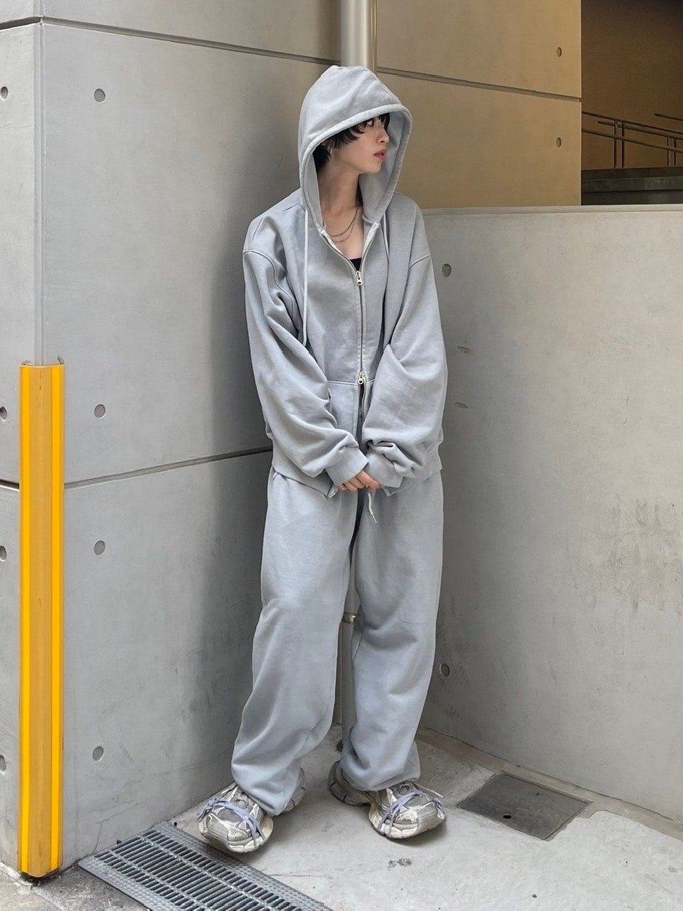受注制【Chikashitsu +】unisex pigment wash string sweat pants (4color)