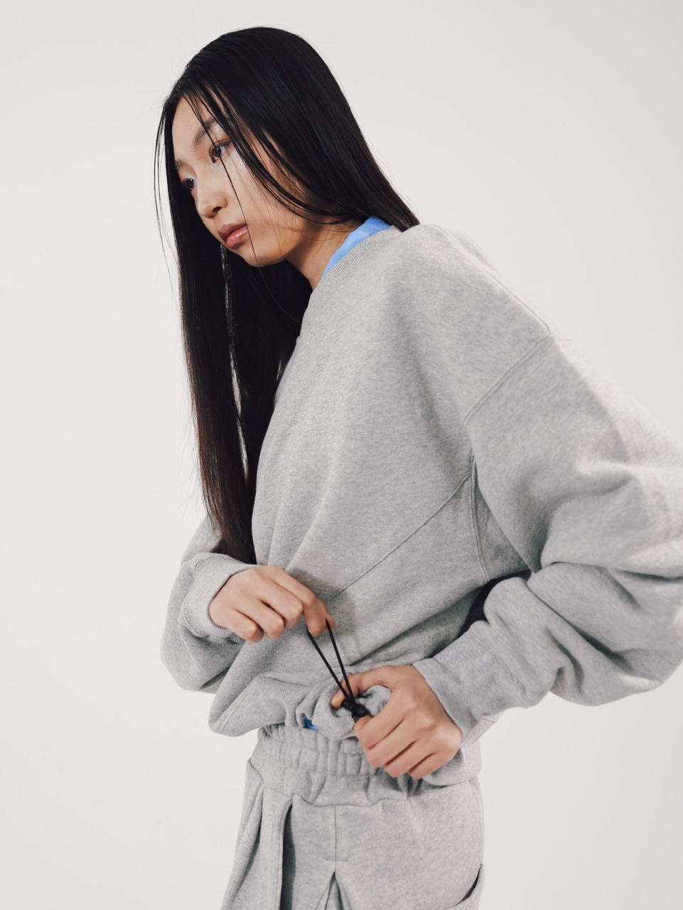 CS】cropped vneck sweat shirt (gray) | OUR BRAND,Chikashitsu +,CS