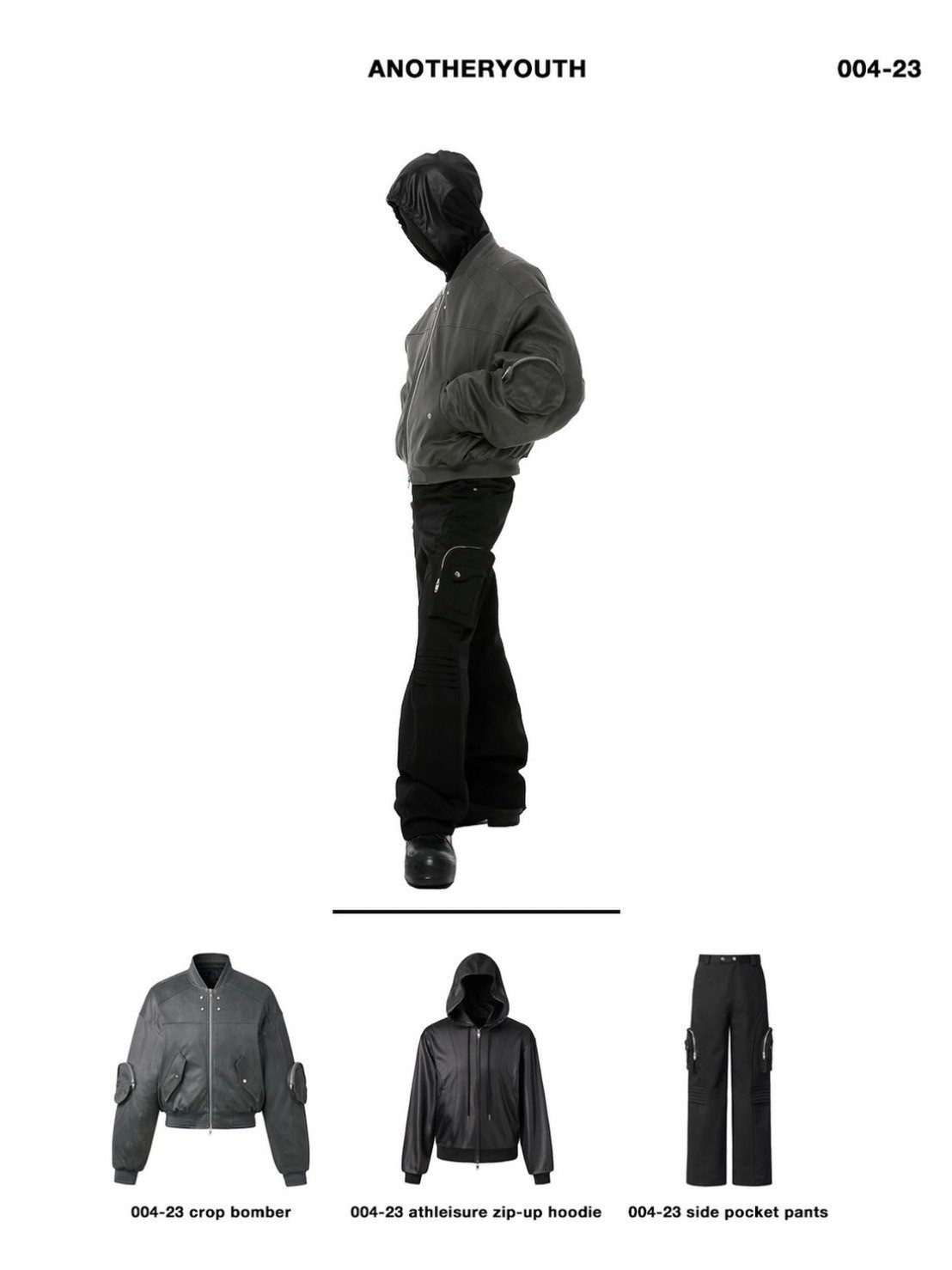 ●ANOTHERYOUTH● 004-23 athleisure zip-up hoodie - white ○ANOTHERYOUTH○ 004-23 athleisure zip-up hoodie - white