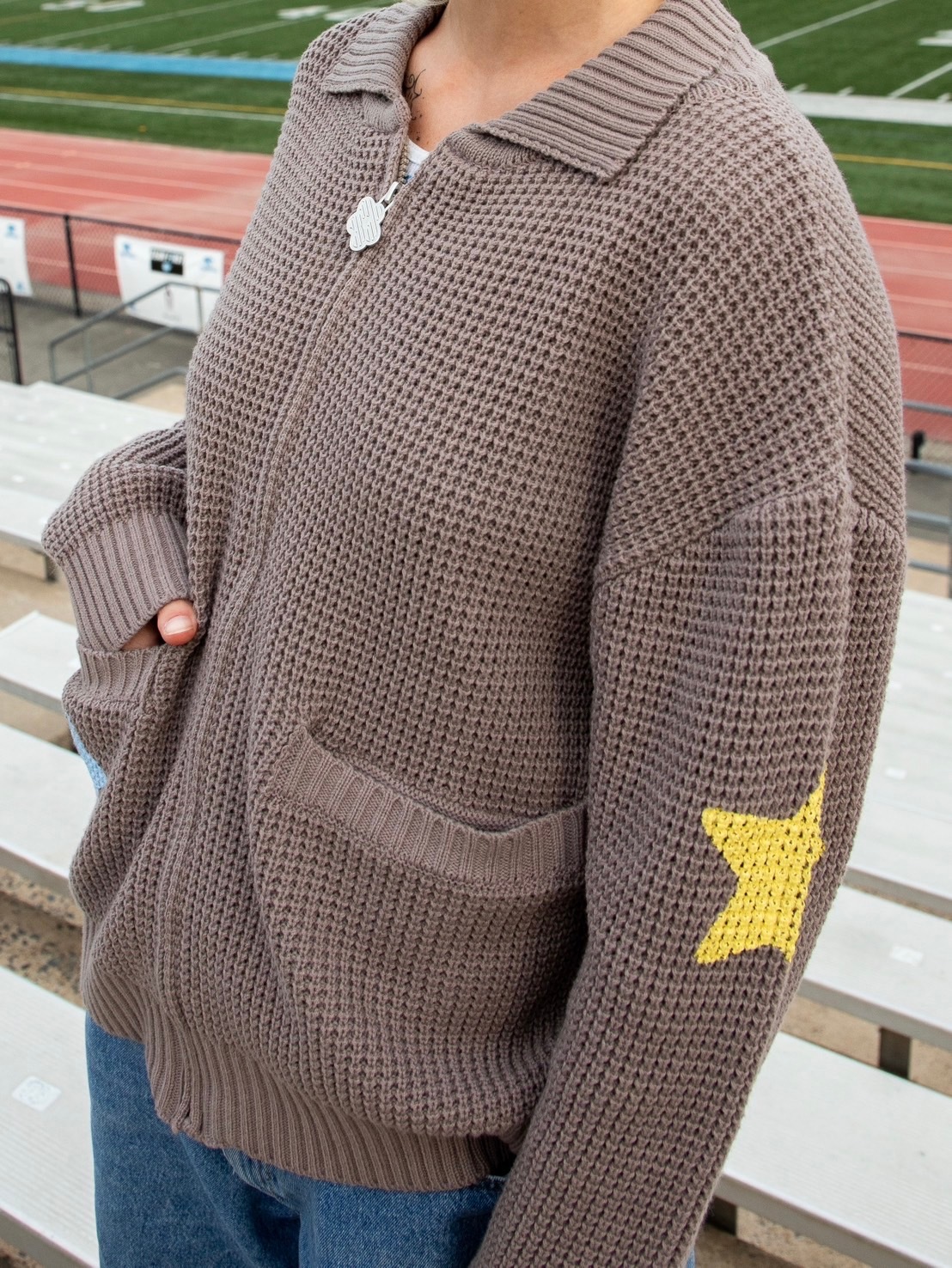 VANDY THE PINK】STAR KNIT ZIP UP | OUR BRAND,VANDY THE PINK