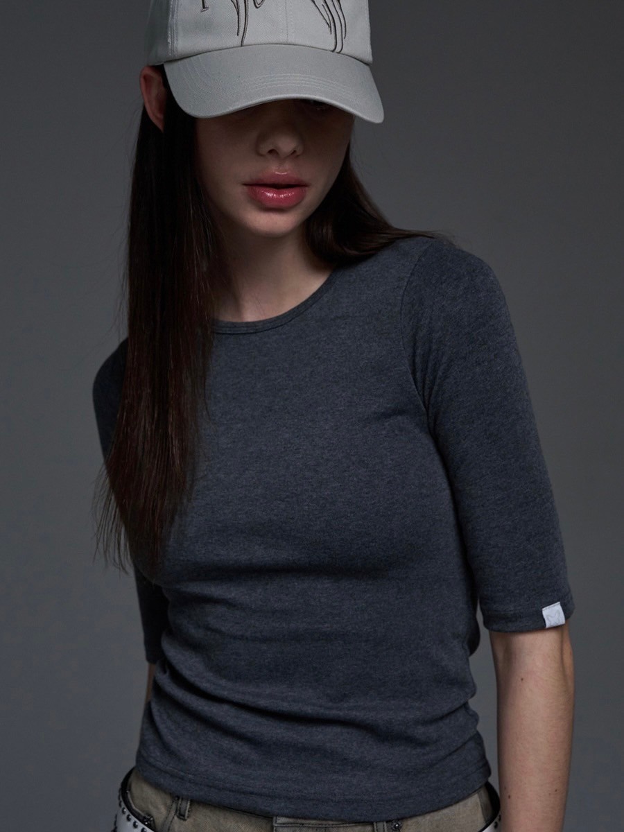 FANCY CLUB】THREE QUARTER BASIC T-SHIRT | OUR BRAND,FANCY