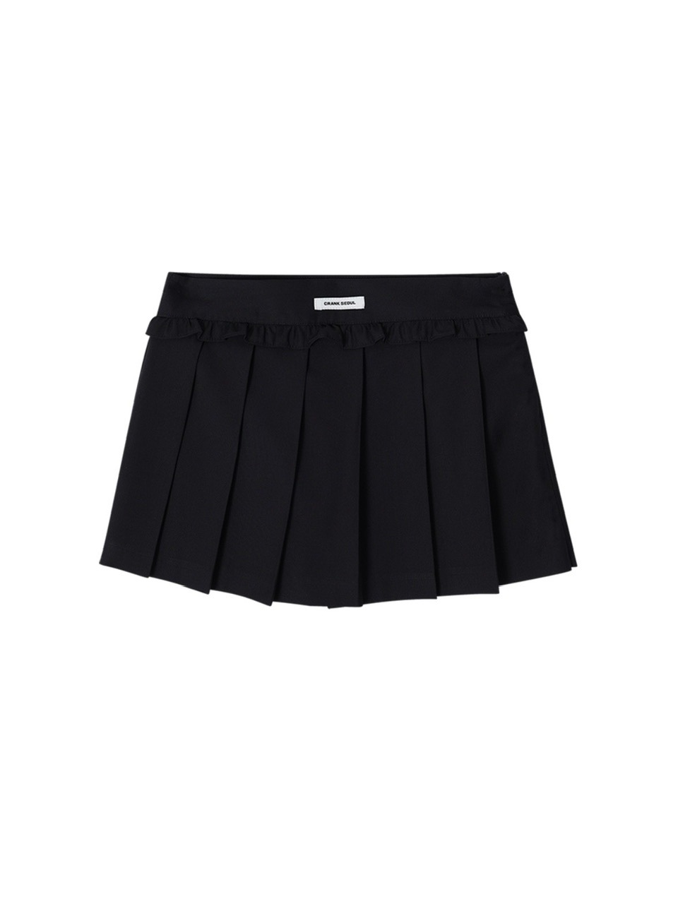 FRILL PLEATS MIDI SKIRT_GREY - crank | 60% - Asian Fashion
