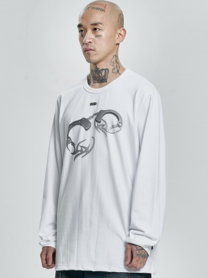 【AJO AJOBYAJO】23SS★ DBOF 3D Long Sleeves T-Shirt AJOBYAJO】Tribal AJO Handcuffs Long Sleeves T-Shirt | OUR