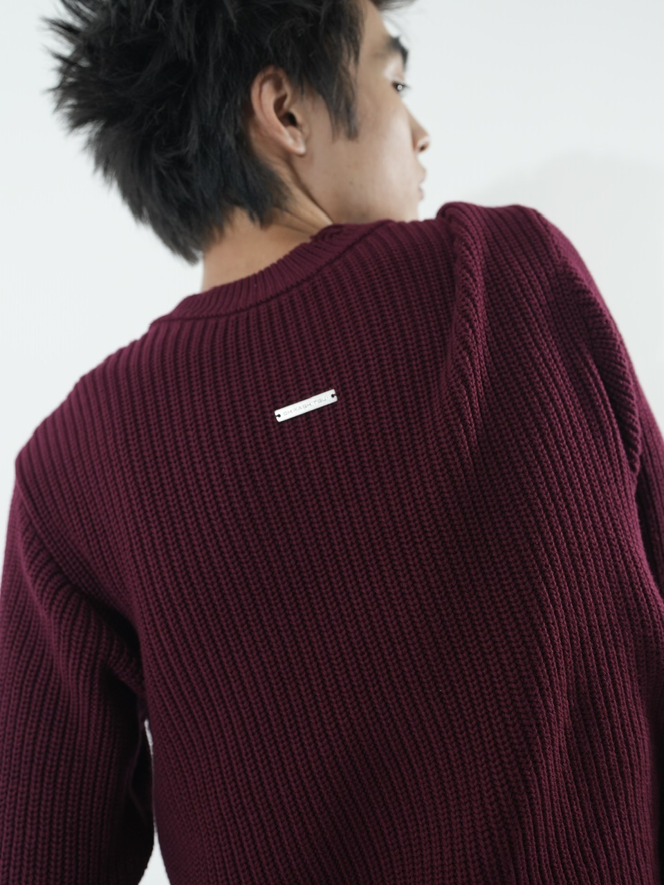 CS】mock neck damage knit (red) | OUR BRAND,Chikashitsu +,CS