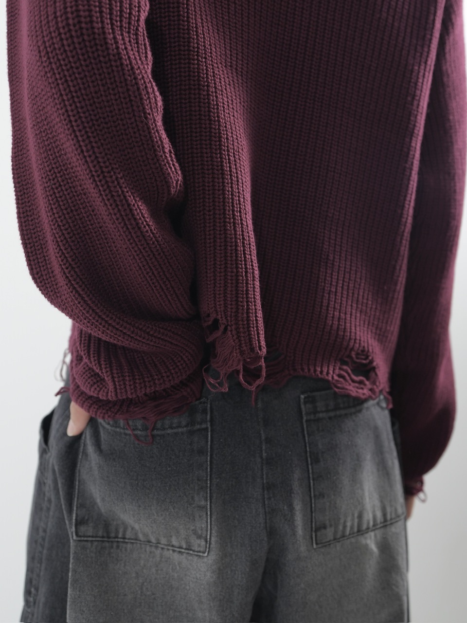 CS】mock neck damage knit (red) | OUR BRAND,Chikashitsu +,CS CS】mock neck damage knit (red) | OUR BRAND,Chikashitsu +,CS