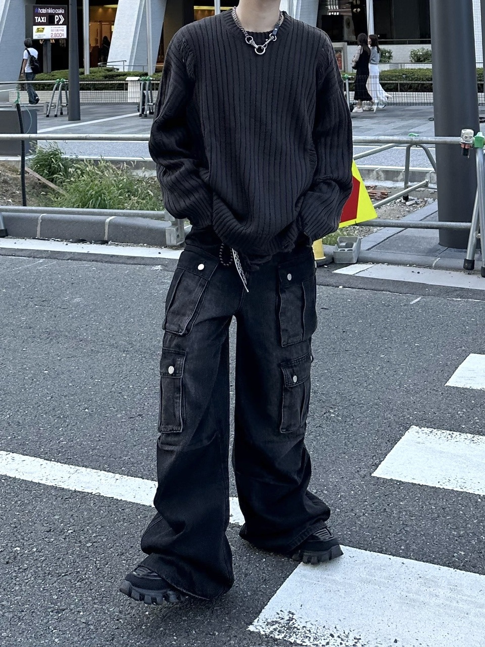 大阪店WEB限定受注制【Chikashitsu +】overfit damage knit