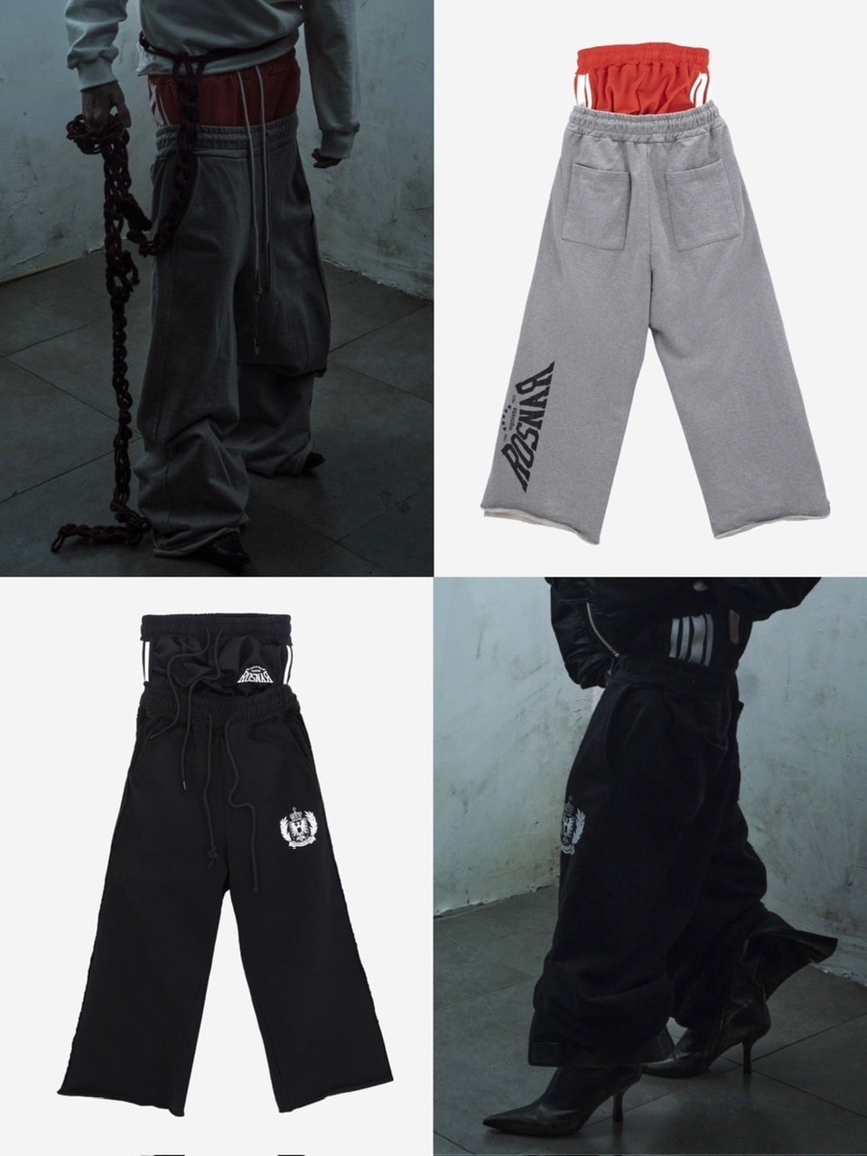 【SUNDAY OFF CLUB】Sagging double sweatpants