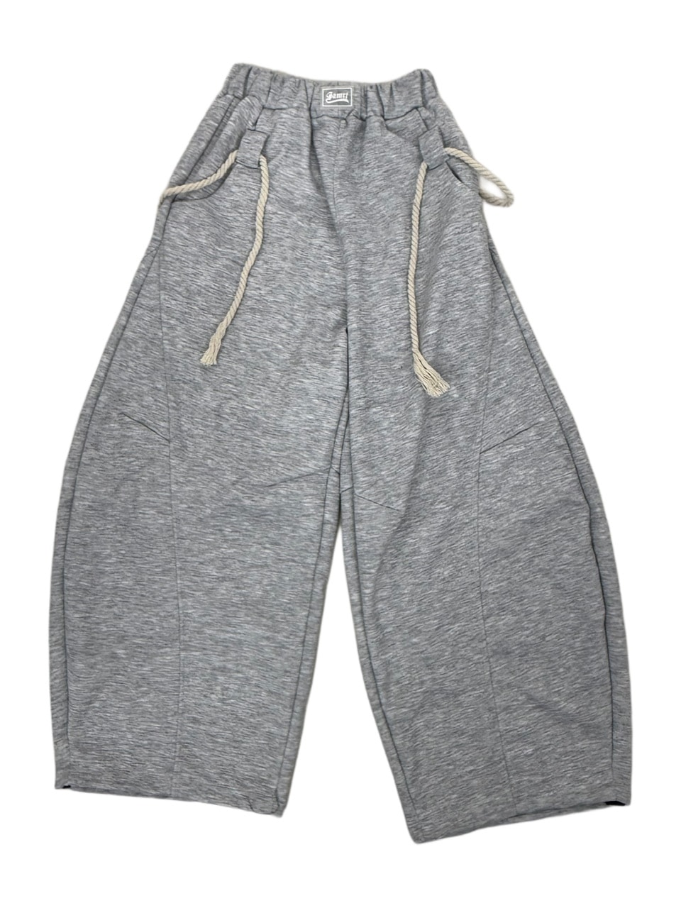 受注制【Nerd out XU】waist rope loose sweat pants (2color