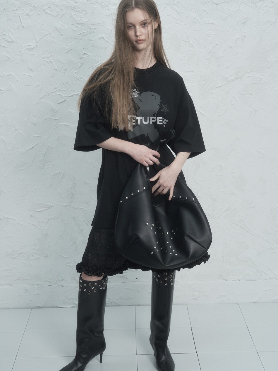SETUP-EXE★韓国★人気★STAR HOBO BAG / BLACK 星 バッグ SETUP‐EXE】STAR HOBO BAG | OUR BRAND,SETUP-EXE | PRESSING