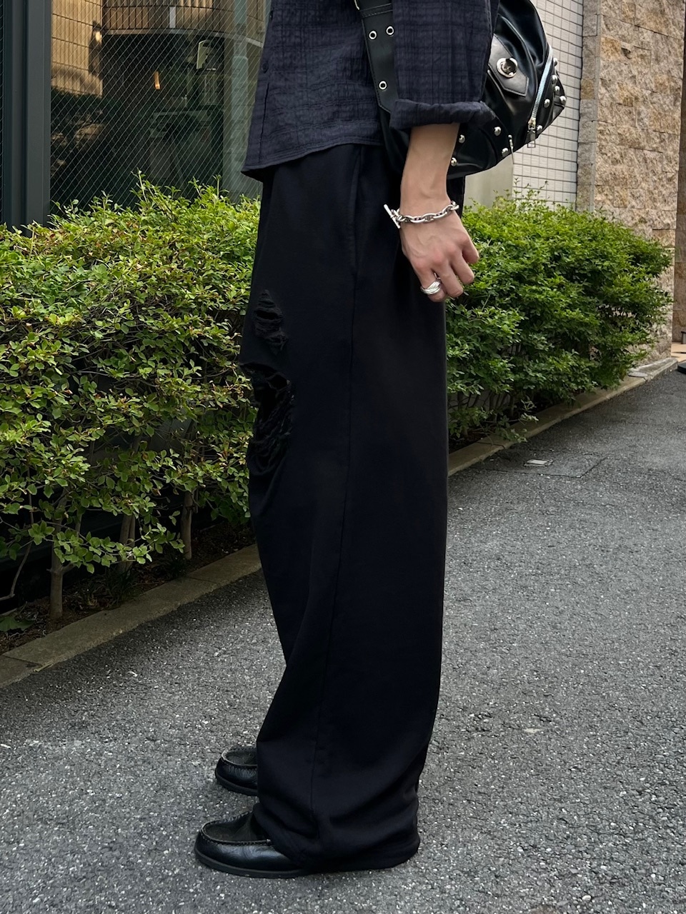 パンツ Ryousuke 受注制【Chikashitsu +】full length crash sweat pants