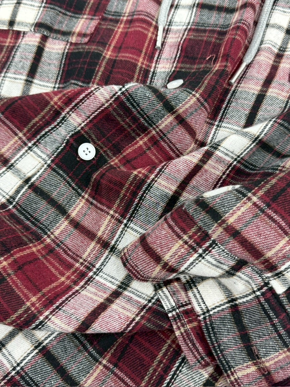 受注制【Chikashitsu +】hood mix check hoodie / 【チカシツプラス】フードミックスチェックパーカー (3color)