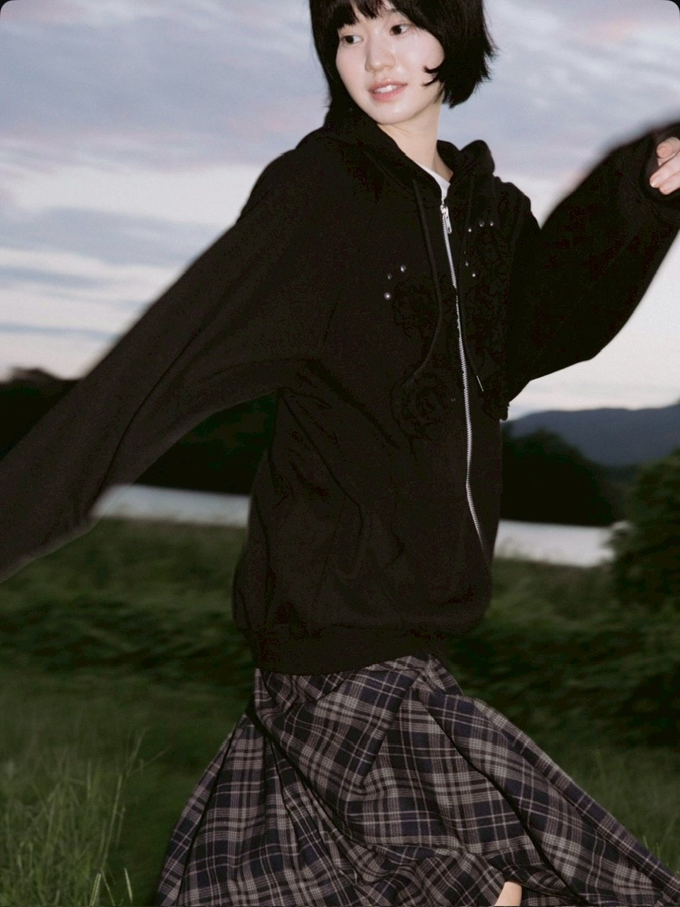 FLAREUP】Ruffle Zip Hoodie / 【フレアアップ】ラッフルジップアップ