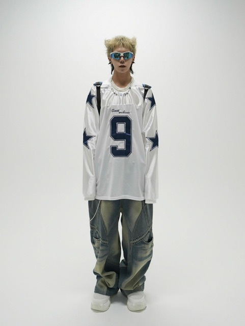 ★ EXTRAORDINARY ★ 日本未入荷 STARS LONG SLEEVE 受注制【XU DOG】star mesh long sleeve tee (2color) | OUR
