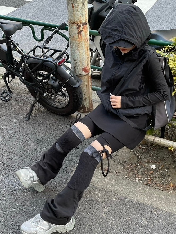 受注制【nmtc +】bi-color slit leg warmer (3color)