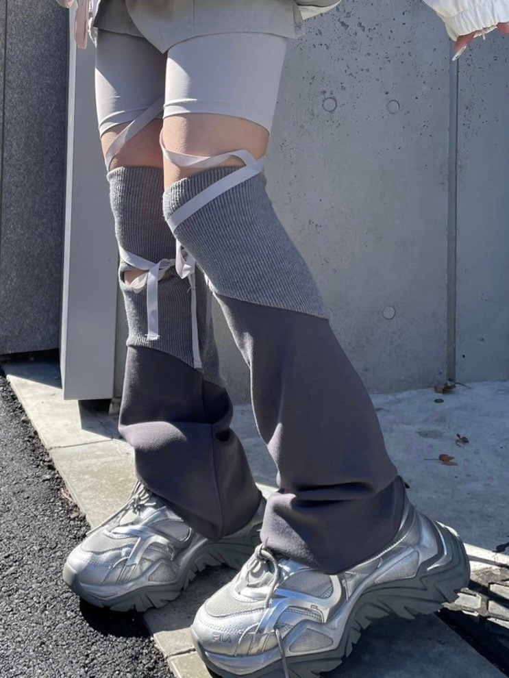 受注制【nmtc +】bi-color slit leg warmer (3color) | OUR