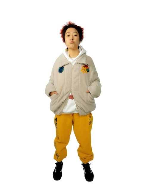 【SUNDAY OFF CLUB】Shooting Star Embroidered Sherpa Fleece Jacket