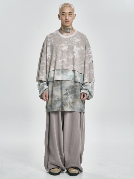 AJOBYAJO】Layered Tie-Dye Long Sleeve Top | OUR BRAND