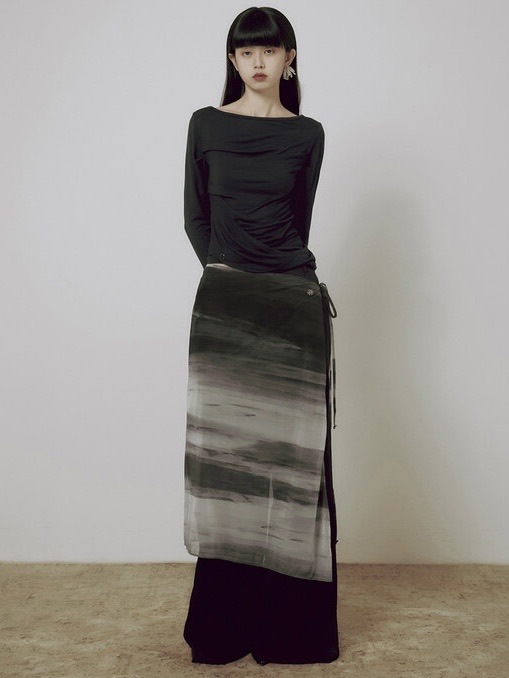 FLAREUP】Sheer Jovian Wrap Skirt | OUR BRAND,FLAREUP | PRESSING