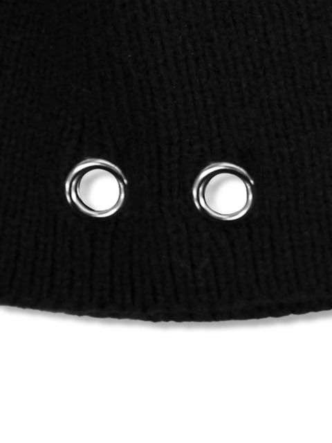 2/24再入荷【BLACK PURPLE】Ring-Ring Eyelet Beanie | OUR