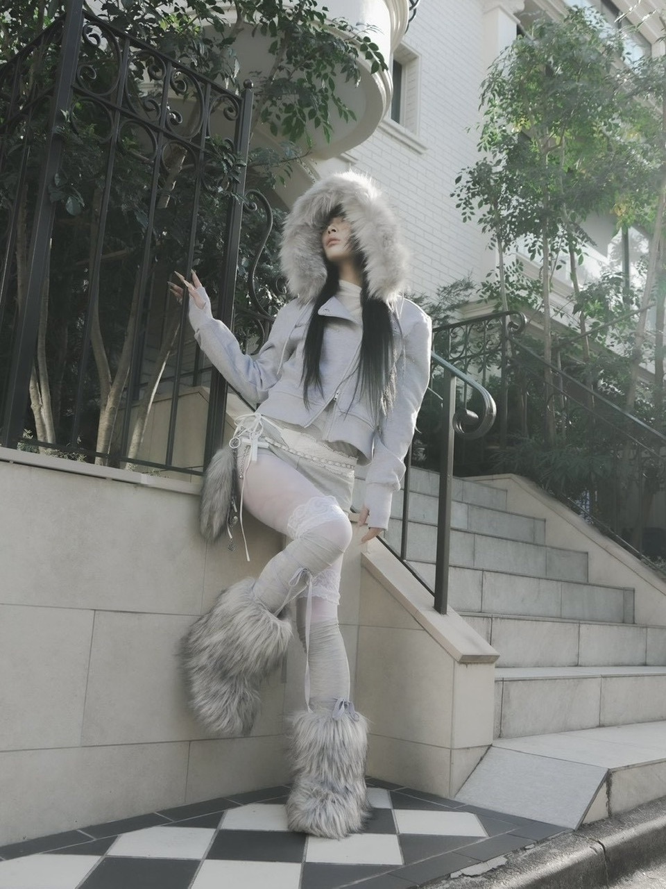 12/20 20:00発売【NOT KNOWING】RIDER FUR HOOD ZIP UP /【ノットノー