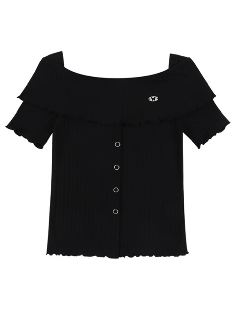 ☆NASTY FANCY CLUB☆ NF Heidi Knitted Off Shoulder BLACKF24Q FANCY CLUB】HEIDI KNITTED OFF-SHOULDER | OUR BRAND,FANCY
