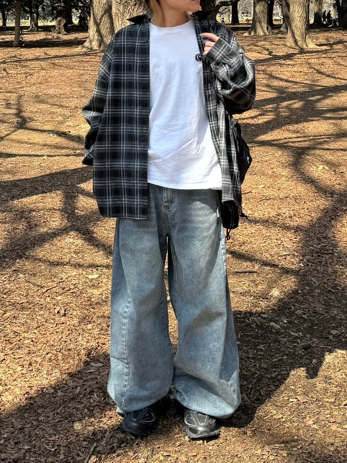 受注制【Chikashitsu +】oversized check shirt