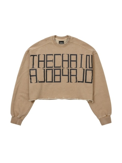 トップス ajobyajo 23FW cropped sweat AJOBYAJO】THE CHAIN Washed Cropped Sweatshirt | OUR BRAND
