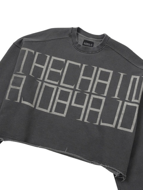 AJOBYAJO】THE CHAIN Washed Cropped Sweatshirt | OUR BRAND