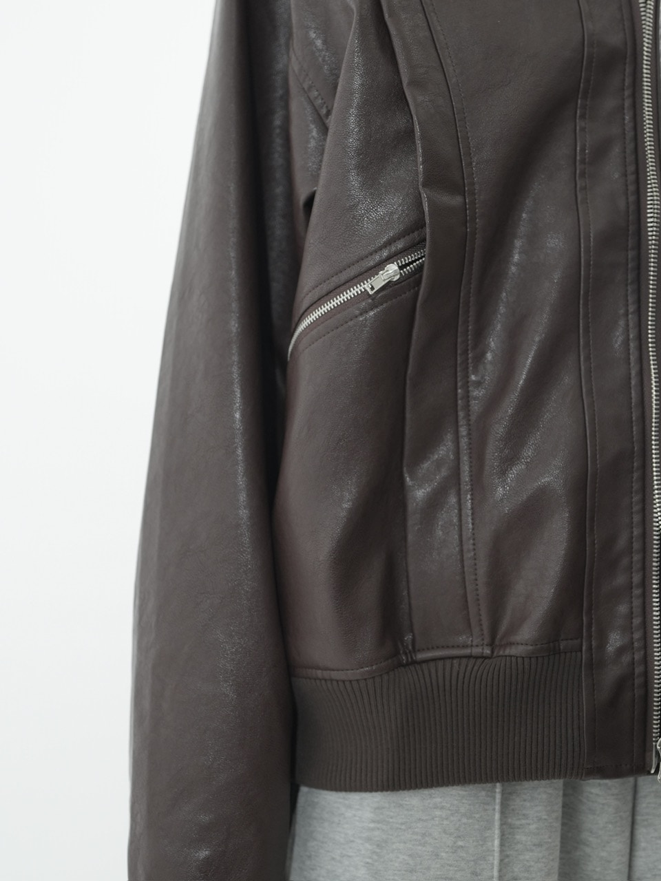CS】multi vegan leather blouson (brown) | OUR BRAND,Chikashitsu +