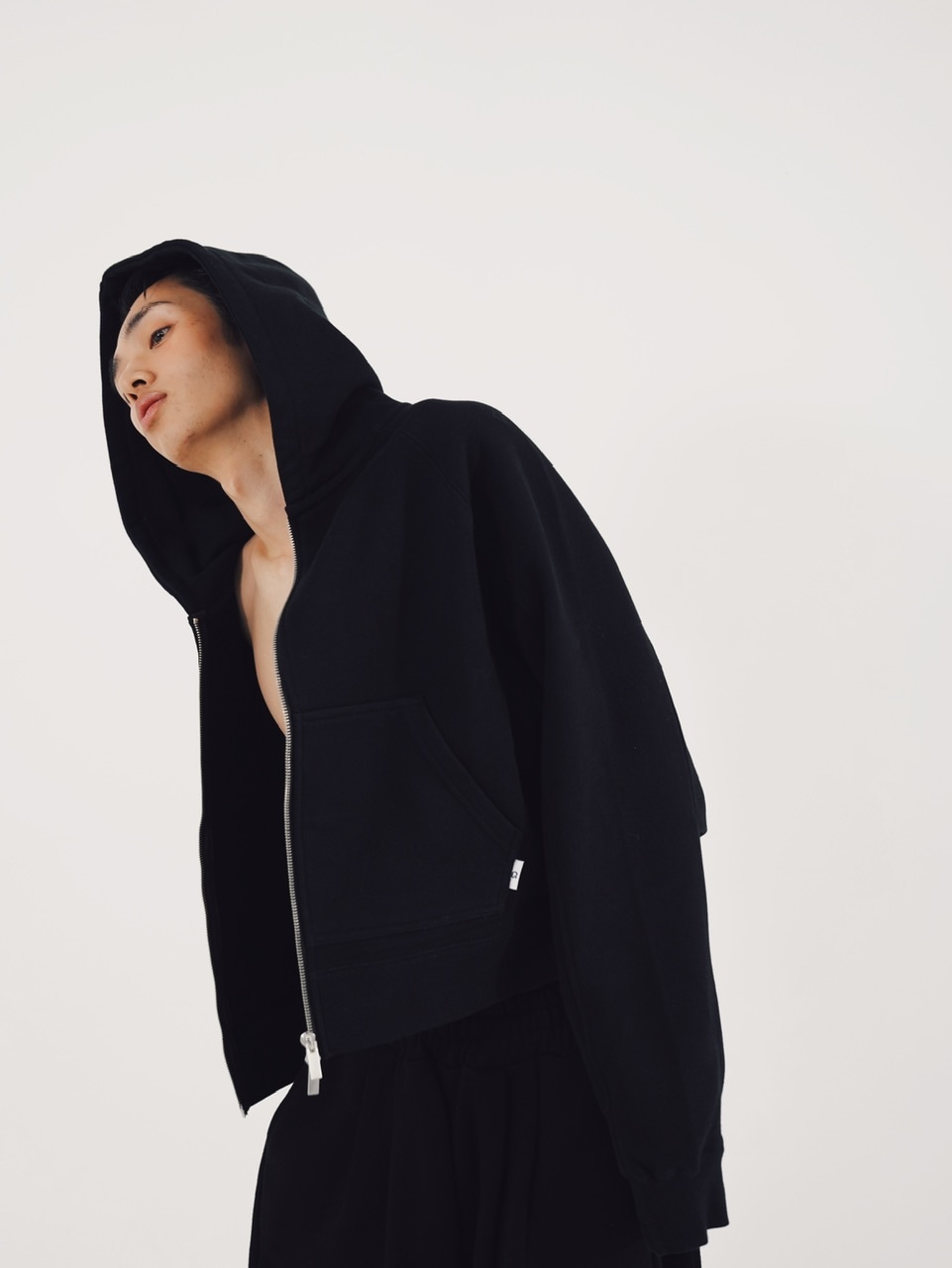 CS】cropped double zip hoodie (black) | OUR BRAND,Chikashitsu +,CS