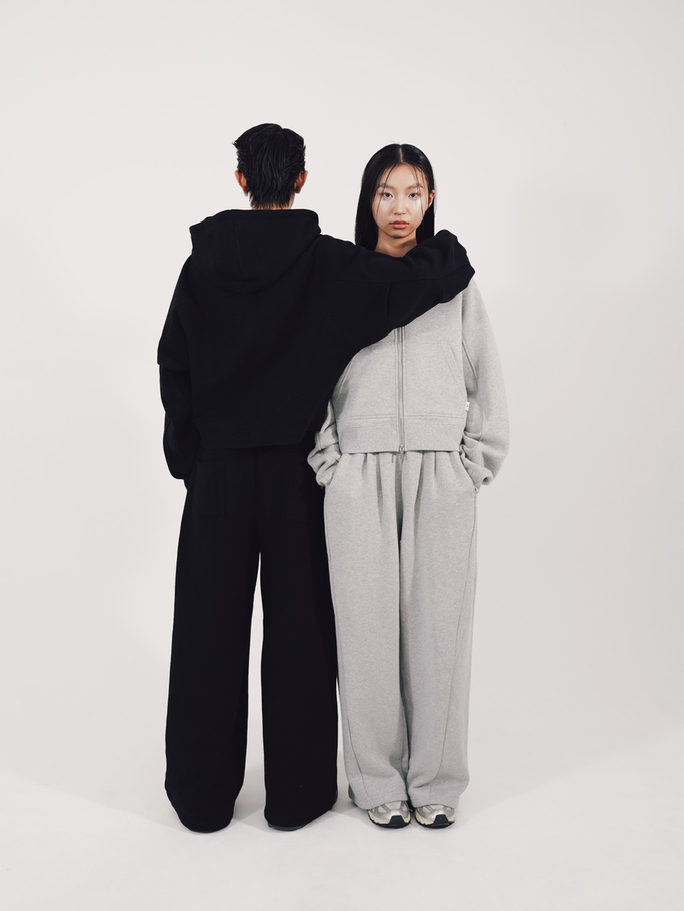 CS】cropped double zip hoodie (black) | OUR BRAND,Chikashitsu +,CS