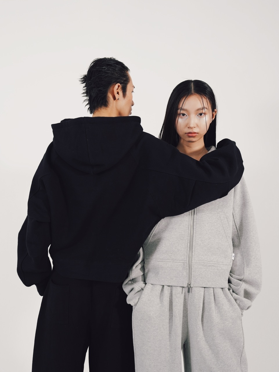 CS】cropped double zip hoodie (black) | OUR BRAND,Chikashitsu +,CS