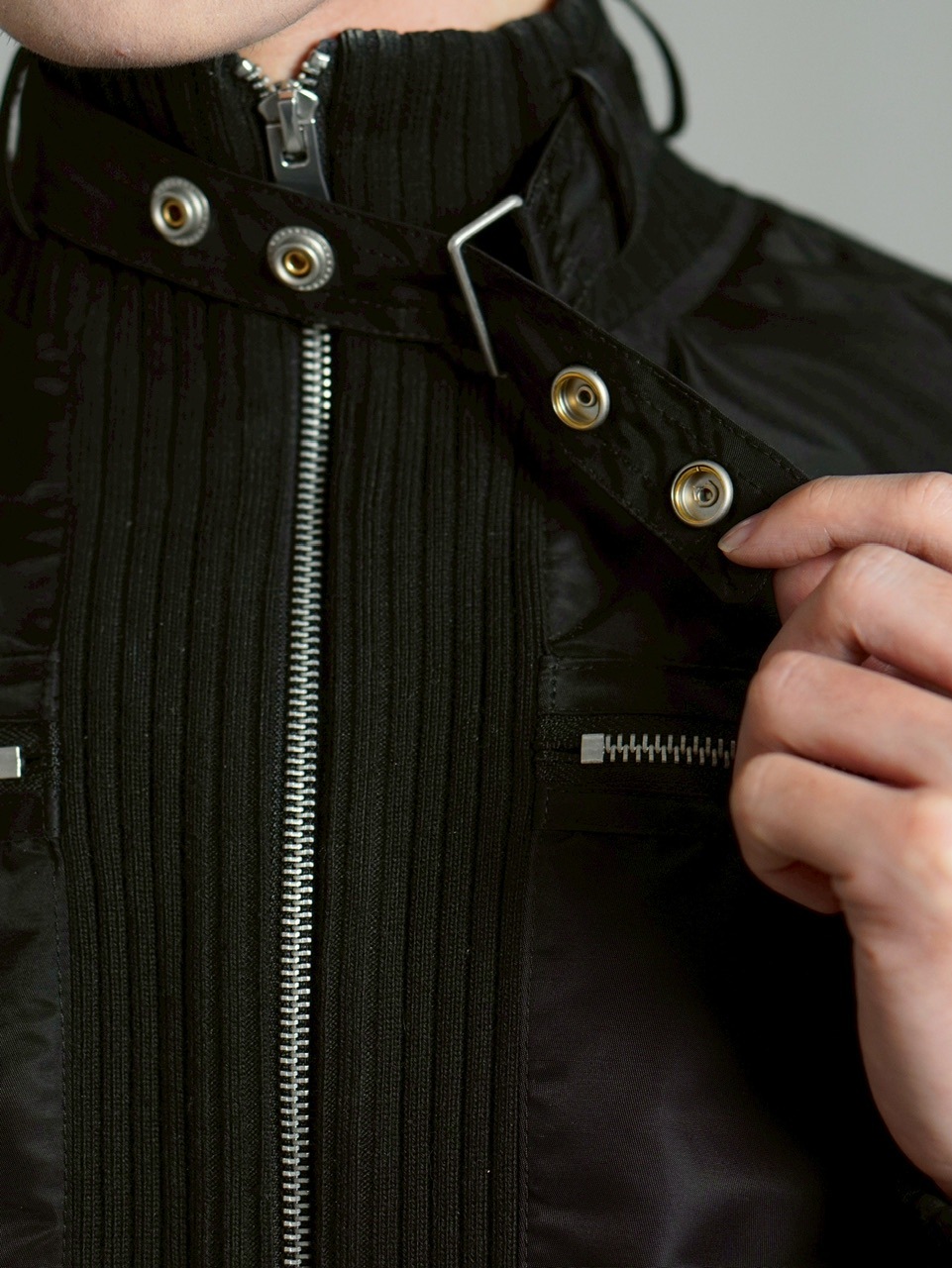 受注制【Chikashitsu +】zip up design bomber blouson