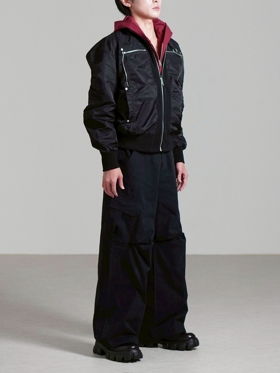 Zip Blouson はな様 受注制【Chikashitsu +】zip up design bomber blouson