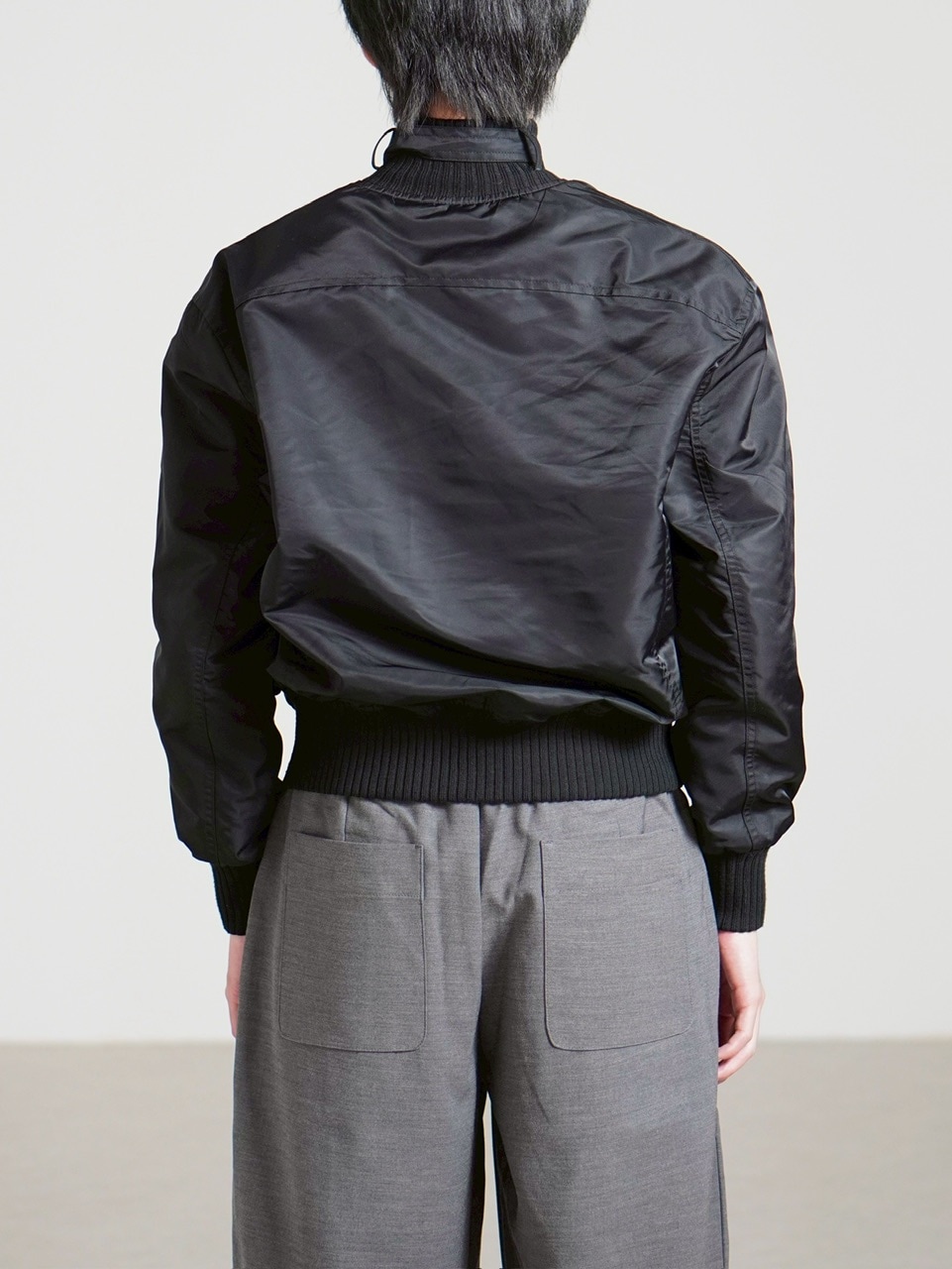 受注制【Chikashitsu +】zip up design bomber blouson