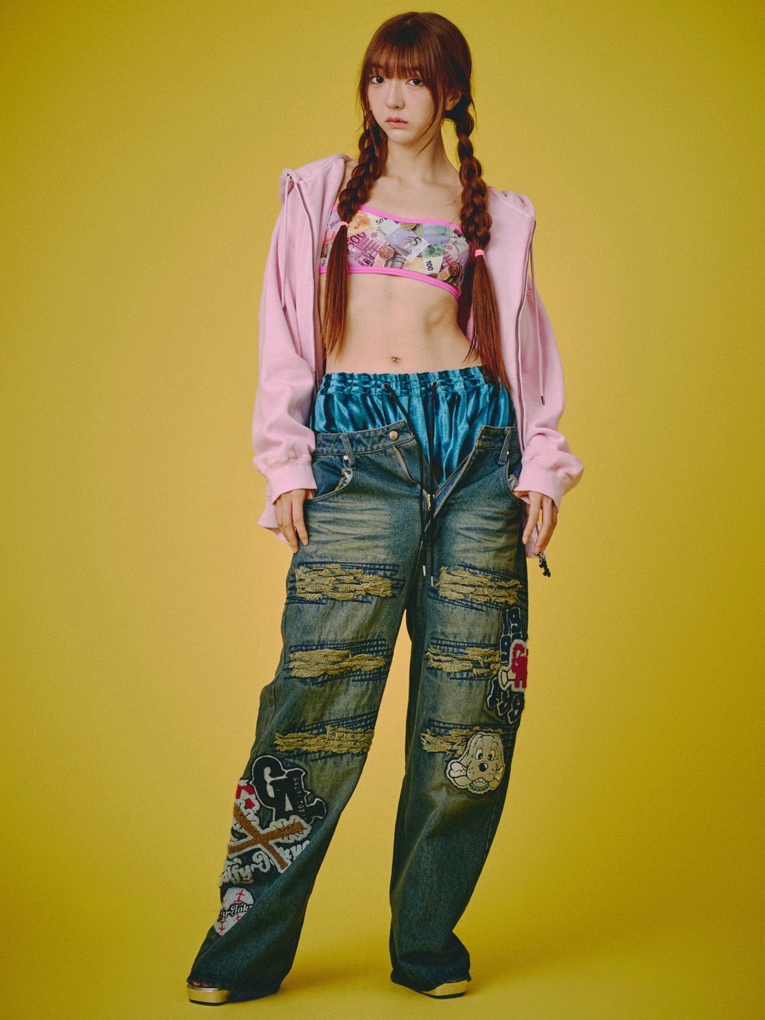 【GALFY】ワッペンだらけデニム