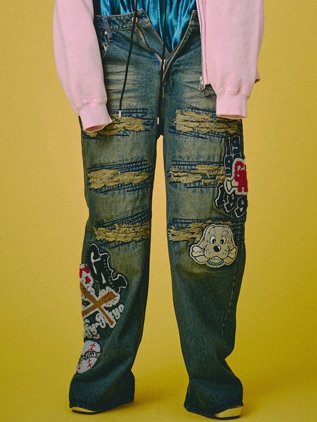 【GALFY】ワッペンだらけデニム