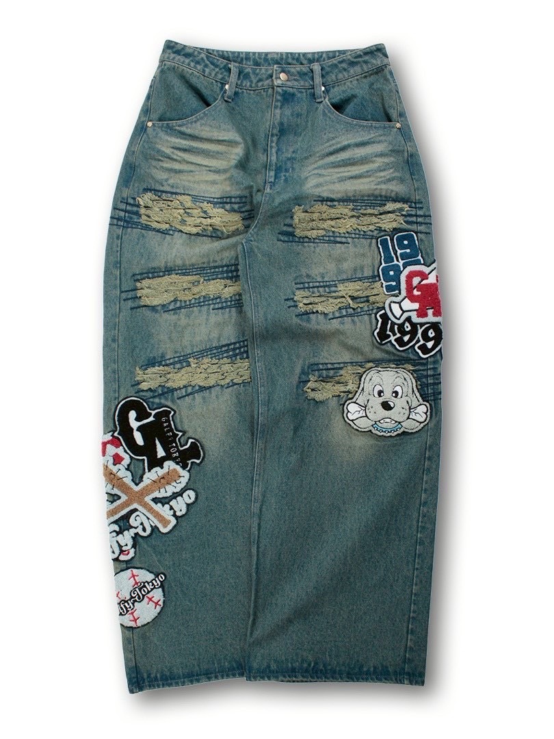 【GALFY】ワッペンだらけデニム