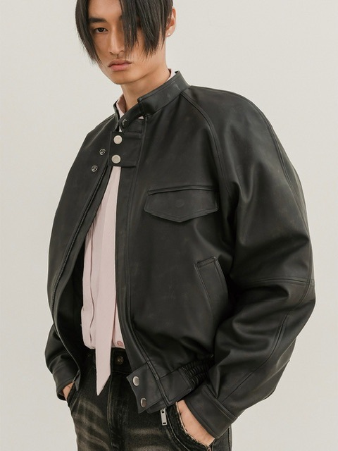 【ESC STUDIO】08 leather biker jacket