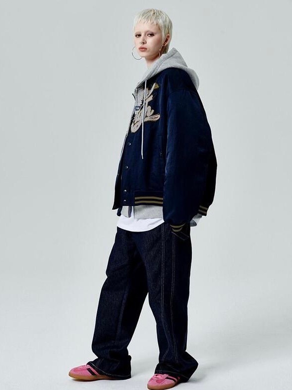 【runningHIGH】PATCH LOGO VARSITY JACKET