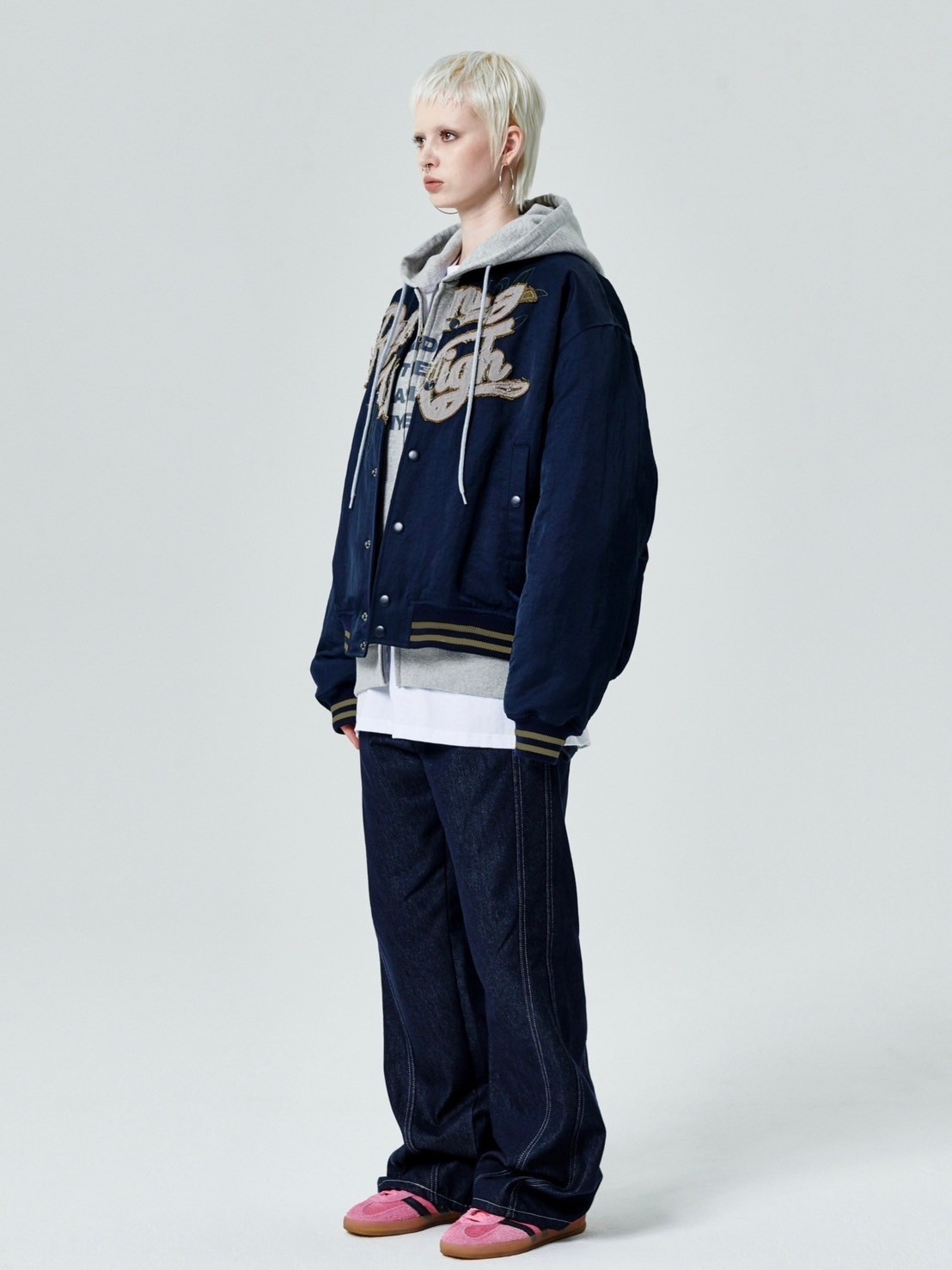 【runningHIGH】PATCH LOGO VARSITY JACKET