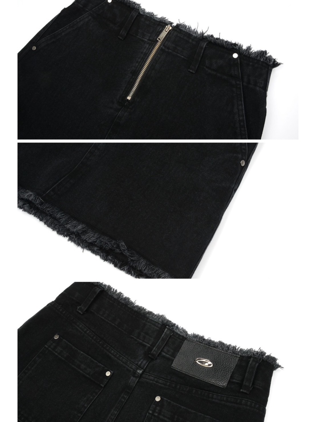 【MORE THAN BLACK】CUT OFF DENIM SKIRT