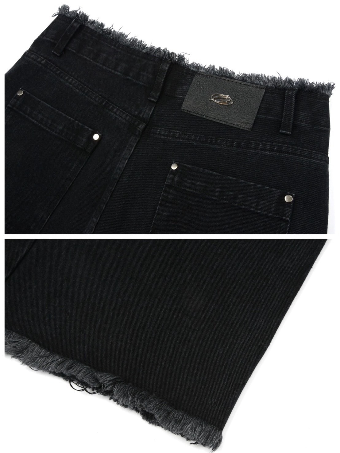 【MORE THAN BLACK】CUT OFF DENIM SKIRT