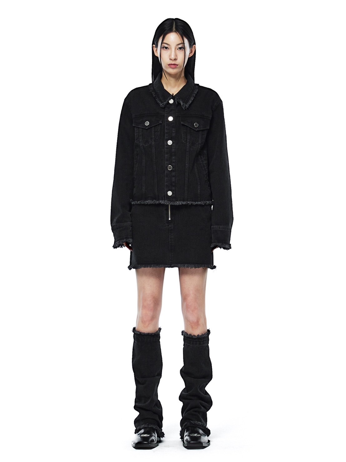 【MORE THAN BLACK】24SS★ CUT OFF DENIM SKIRT MORE THAN BLACK】CUT OFF DENIM SKIRT | OUR BRAND,MORE THAN