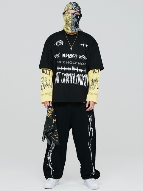 1/28再入荷【HOLY NUMBER 7】HOLYNUMBER7 X MBA Vintage graphic Stud Training Pants