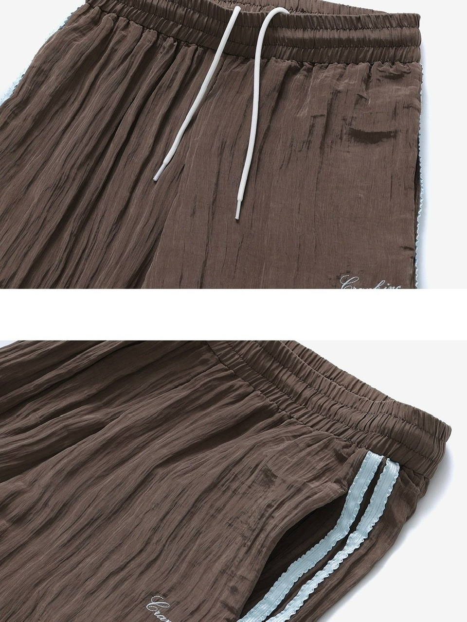 ★CRANK★FRILL LINE WRINKLED PANTS_BROWN★正規品/直送料込 CRANK】FRILL LINE WRINKLED PANTS | OUR BRAND,CRANK