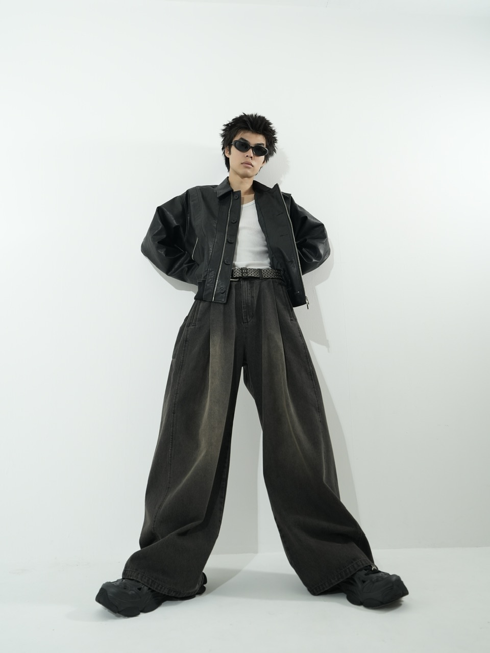 CS】multi vegan leather blouson (black) | OUR BRAND,Chikashitsu +