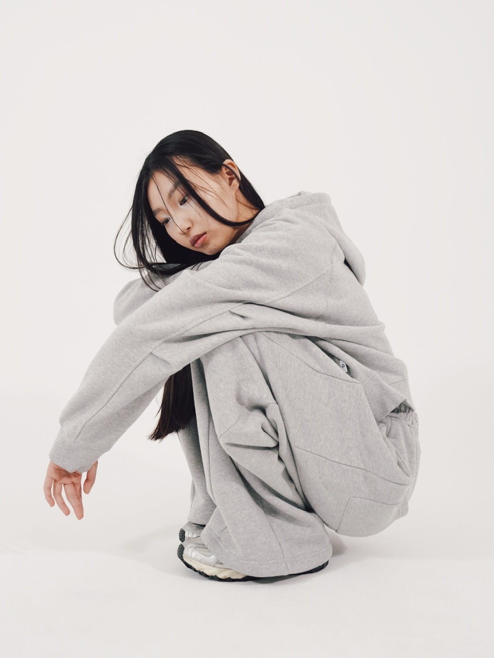 CS】cropped double zip hoodie (gray) | OUR BRAND,Chikashitsu +,CS