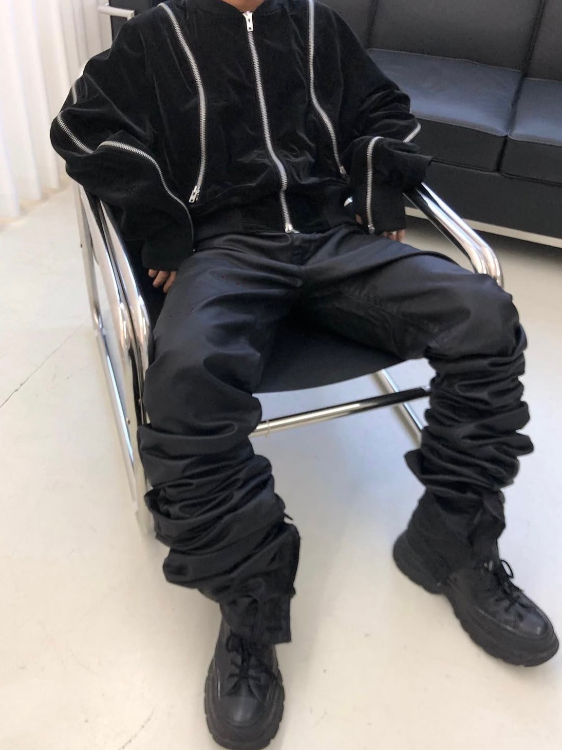 パンツ surgery black denim pants 6/16再入荷【SURGERY】surgery long length double jeans